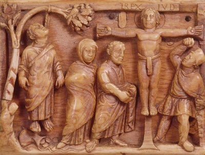 Kreuzigung, Schnitzerei, ca. 400-20 n. Chr. von Roman